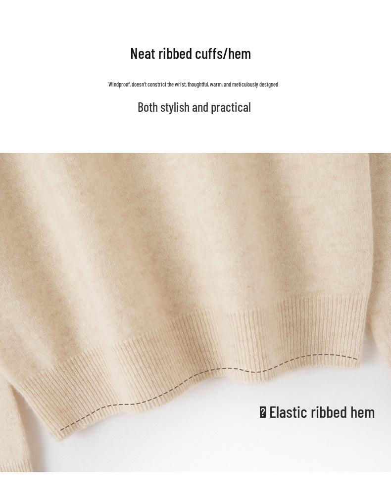 Lekasha Women's Seamless 12-Gauge Cashmere Knitwear: Autumn/Winter Half-High Neck Sweater