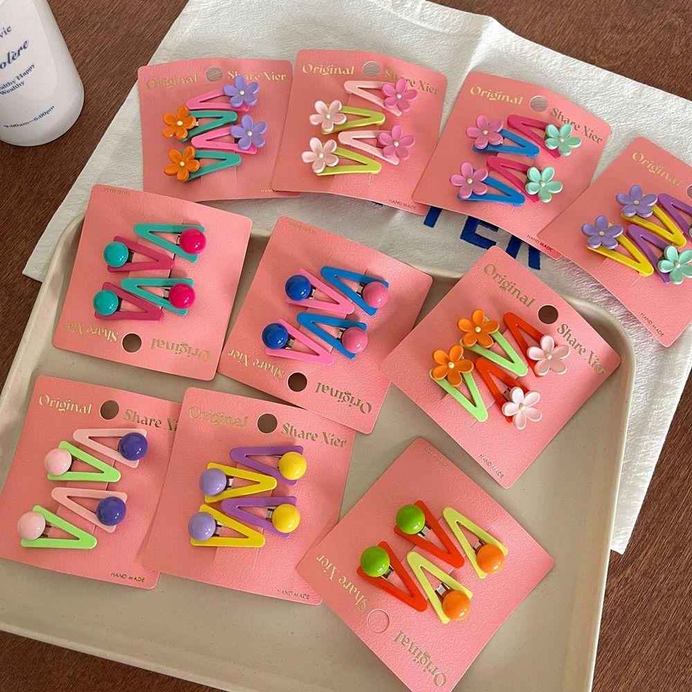 

Plastic Kids Hairpin Set Candy Color Girls Barrettes Cute Kids Hair Clips Headdress