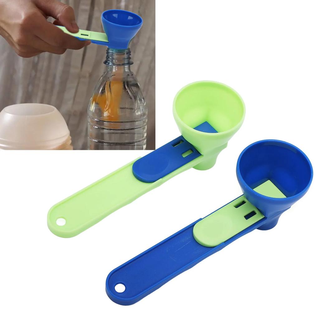 Protein Powder Funnel Scoop ABS Spill Proof Sliding Spoon Coffee Scoop Funnel for Sports Drink Protein Powder Funnel Scoop