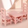 Modern Dollhouses Dining Table With Wooden Chairs 1/6 Scale Miniature Furniture For Display