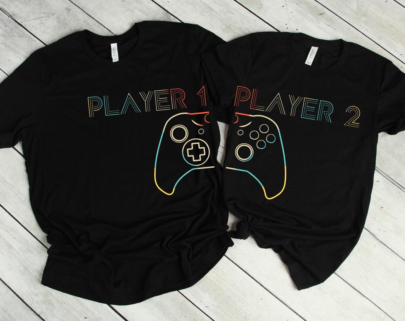 Player 1 Player 2 Shirts, Couple Shirt, Gamer Couple Shirts, Funny Couples Shirts, Matching Shirts, Couple Gamer Gifts M