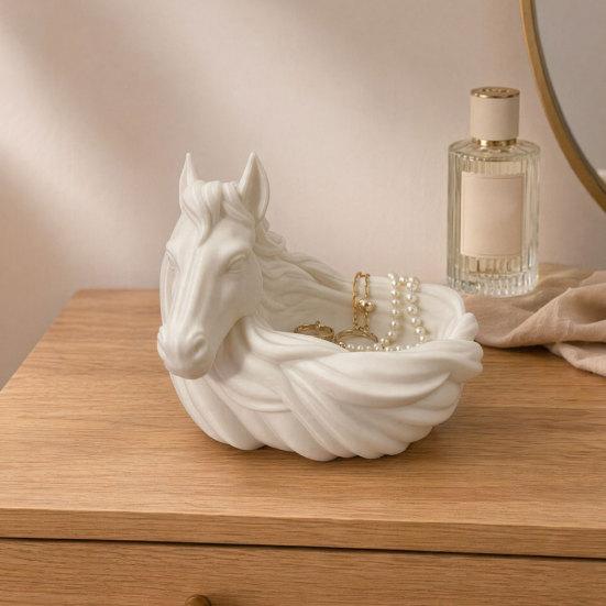 3D Horse Storage Bowl, Jewelry Tray, Trinket Dish, Desktop Storage Container for Keys Rings Earrings Bracelets Sundries