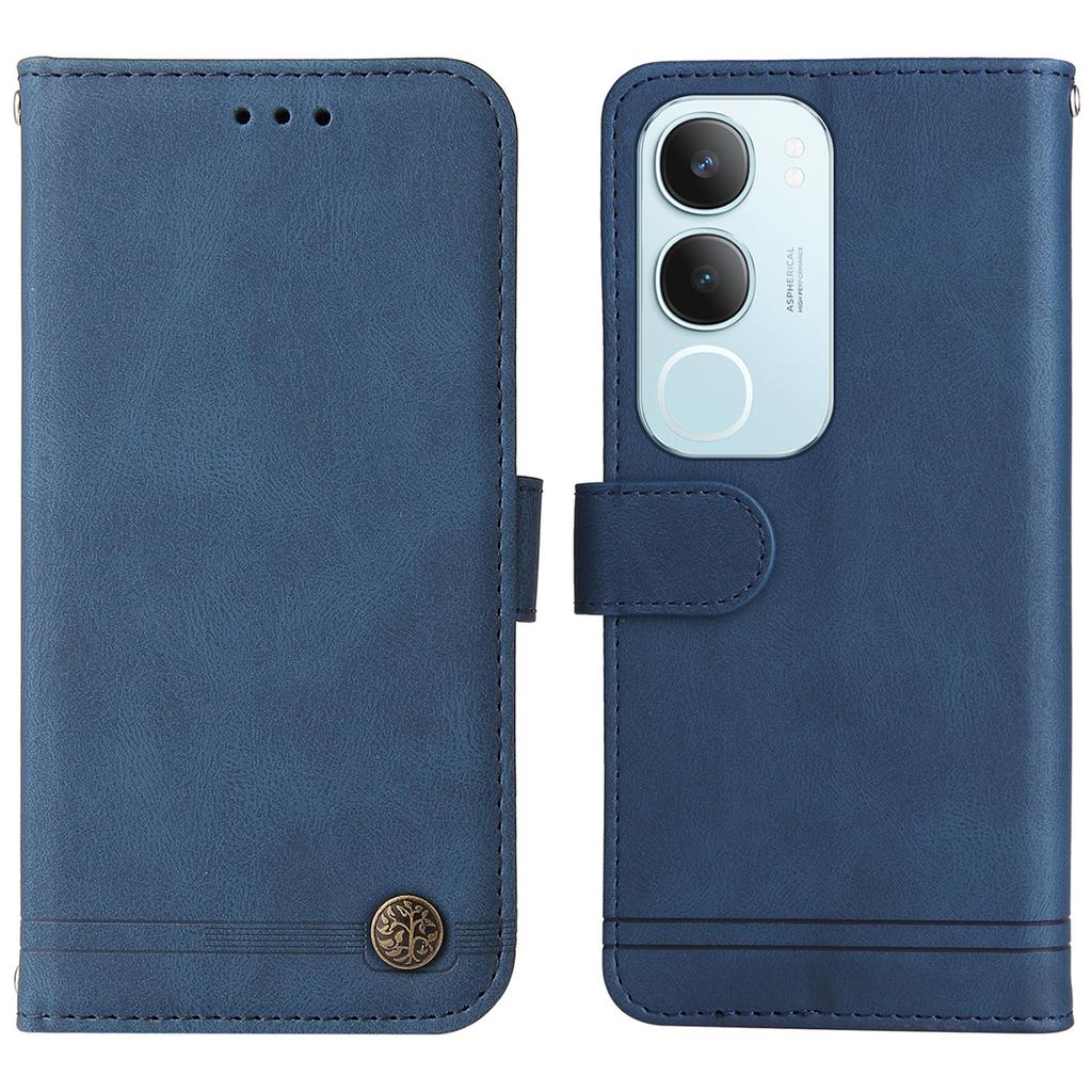 For Vivo Y29 5G/Y19s 4G Leather Wallet Cases Skin Touch Phone Cover Stand with Strap