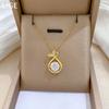 Fish Tail Water Drop Full Diamond Fashion Light Luxury Temperament Gorgeous Full Diamond Necklace Female Versatile Collarbone Chain Titanium Steel