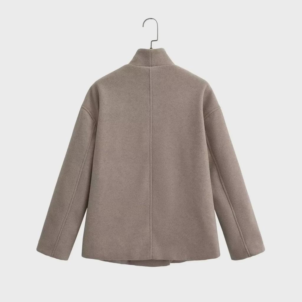 2024 Autumn/Winter Women's Two-Tone Wool Coat: European & American Street Fashion