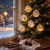 Seasonal Tree Baubles Glowing Christmas Ball Ornaments, Light-Up with Mini Holiday Scene, Acrylic Clear LED Winter Scene Ornaments Hanging Decor Warm