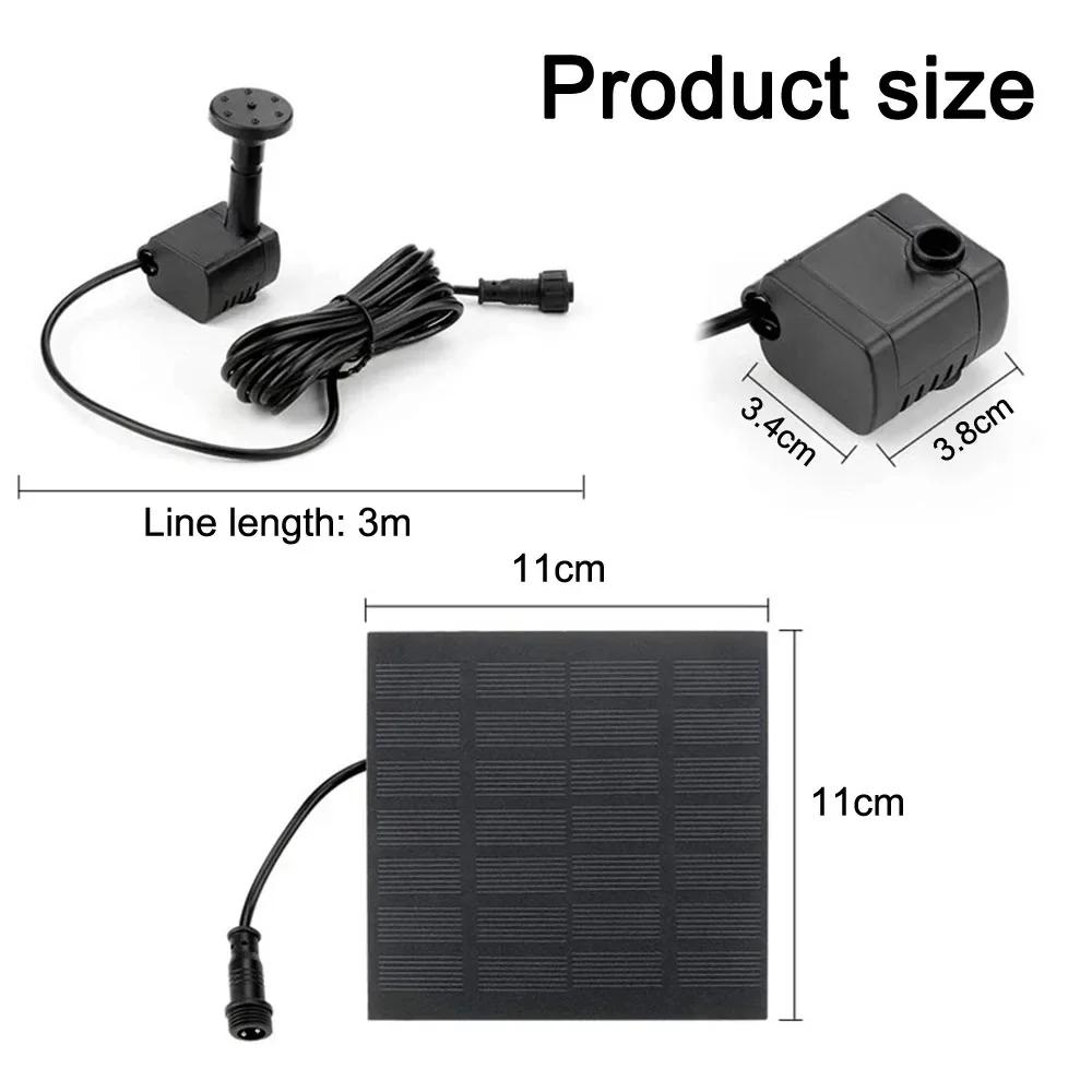 11/15.5cm Solar Fountain Pumps with Panels – 8-Nozzle Kits for Outdoor Watering and Garden Decor