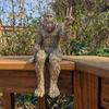 Middle Finger Sasquatch Figurine Resin Scissors Hands Savage Statue Sculpture Home Office Indoor Outdoor Garden Decoration Ornament