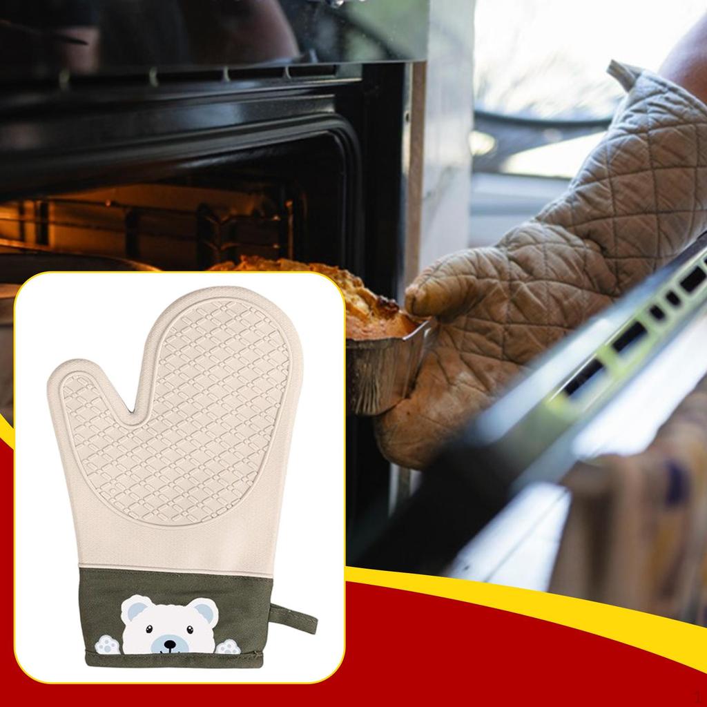 Silikon-Ofenhandschuh, Küchenhandschuhe, Küchenhelfer, Robust, Rutschfest, Hitzebeständig für Mikrowelle