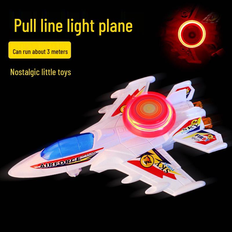 Creative Luminous Pull-String Airplane Model for Kids - Popular Novelty Toy Other Luminous Toys
