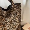 Borsa Tote Double-Face Stampa Leopardo Borsa a Spalla da Donna Borsa di Grande Capacità