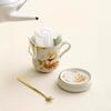Plant Ash Ceramic Gourd-Shaped Shiba Inu With Spoon Water Cup Milk Cup Gift Box Teacup Office Drinking Water