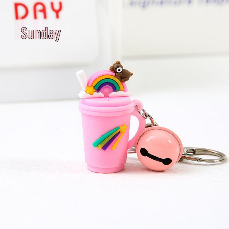 Adorable Baby Bottle Keychain - Cute Cartoon Charm for Bags and Car Keys