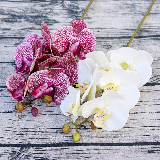 1Pc 6Heads Artificial Butterfly Orchid Silk Flower Home Wedding Party Decor
