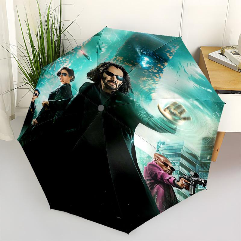 

1pc Neo s Matrix Awakening Umbrella with Plastic Handle,Suitable for All Seasons Travel Outdoor Multi-functional UmbrellaDCS204
