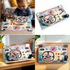 Busy Board Toy For Kids With Wooden Steering Wheel Learning Playset For Early Education