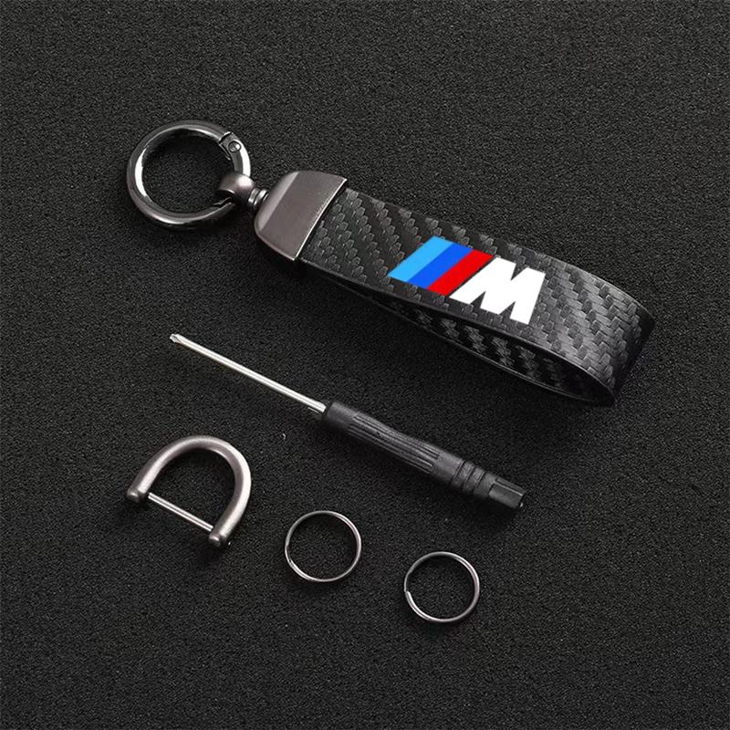 Car Carbon fiber Key Ring Chain Holder Car Key Ring For BMW M Power X1 e84 X3 f25 X5 e53 x6 e71 ix3 i3 320i 330d M4 1 3 5 Series mkhr65