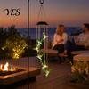 Solar Hummingbird Light Decor Wind Chime Light, Color Changing Powered Chime, with Panel Hanging LED Lamp for Outdoor, Garden, Courtyard