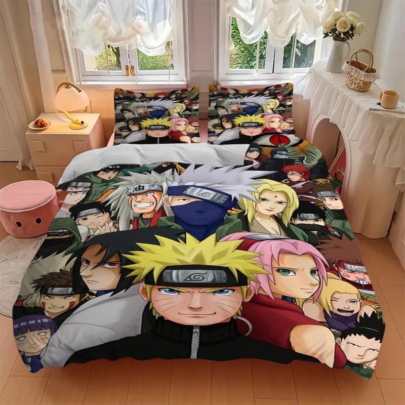 Naruto Legacy Leaf Village Print 3Pcs Bedding Setduvet Cover With 2 Bedropillowcase Home Birthday Gift