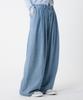 Unknown Planet Double-Pleated Wide Denim Pants Blue