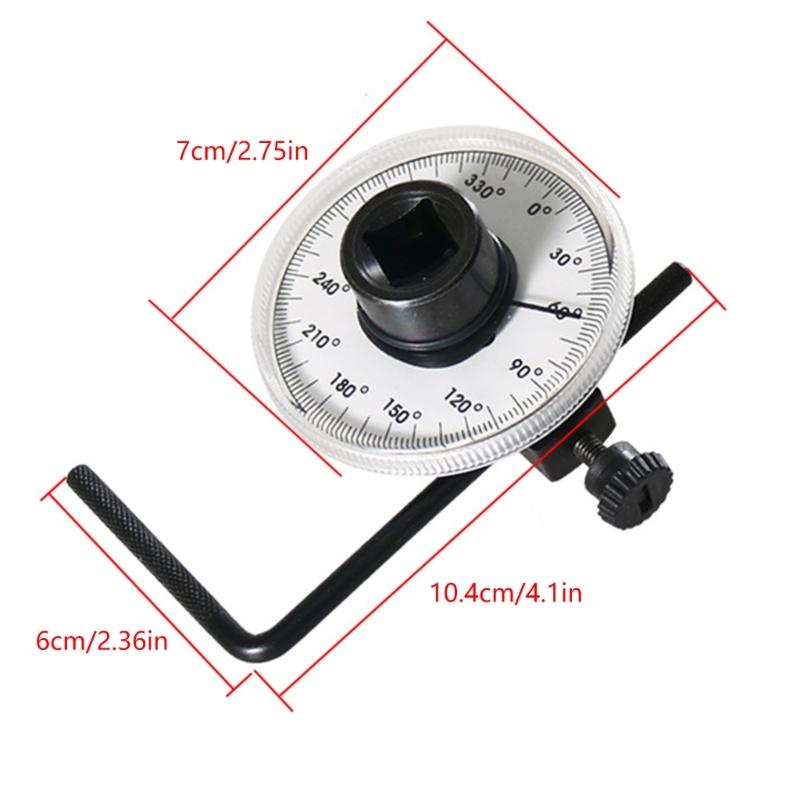 Professional Torque Measurement Device 360 Degree Angle Gauges Metal Construction Full Rotations Tool for Vehicle Repair