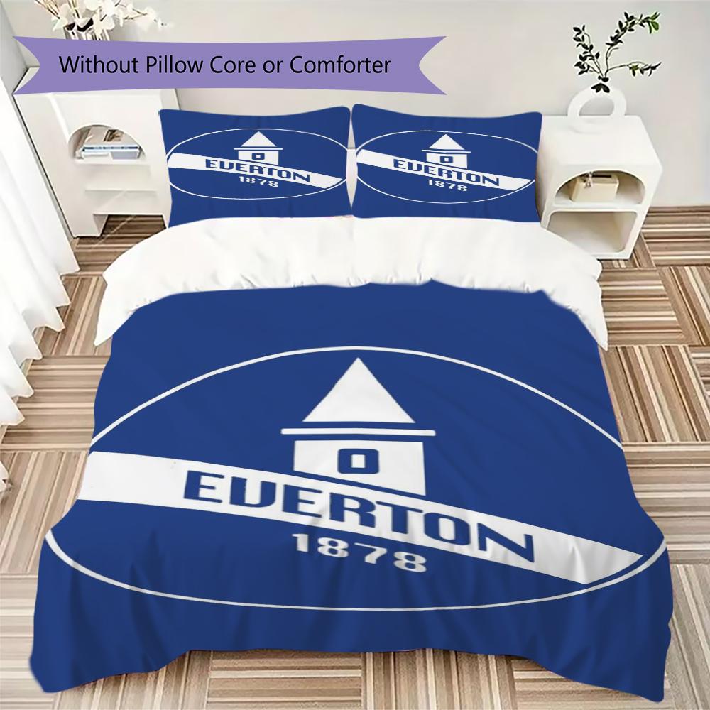 Set Copripiumino Trapuntato con Fantasia Everton FC Federa Decorazione per la Casa Regalo di Compleanno (1 * copripiumino + 2 * federe senza imbottitura)40