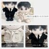 YUYAKESHI Cotton Doll Clothes 20CM Doll Clothes Dress Up White Shirt Tie Suit for Dolls Doll Clothes Set Uniform Plush Pants (Black 4-Piece Set)