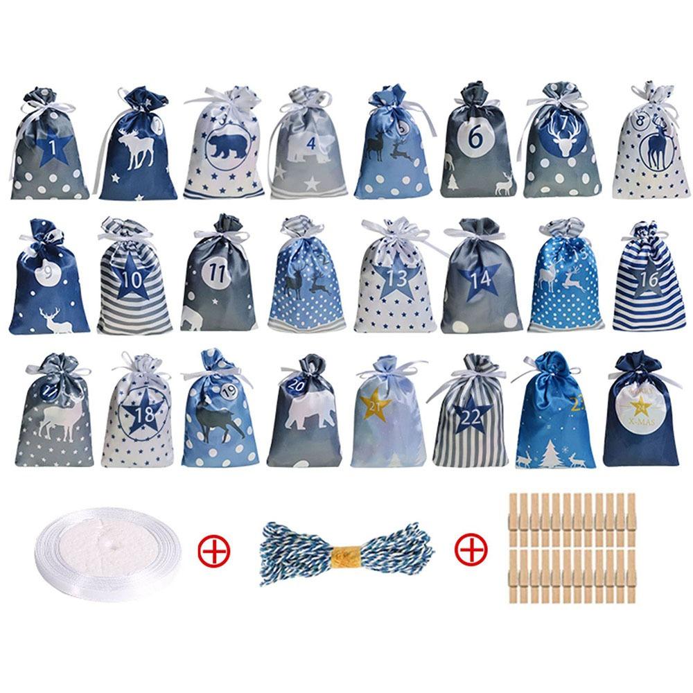 Hanging 24 Arrival Calendar Hanging Bag Large Capacity Christmas Candy Bag  Jewelry Storage