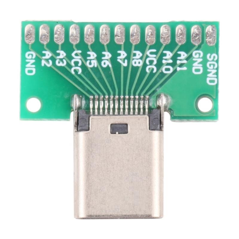 24Pin Soldering PCB Board Type C Female USB 3.1 Test Board Speed 10Gbps Data Transfer Upgrades for Devices Debugging