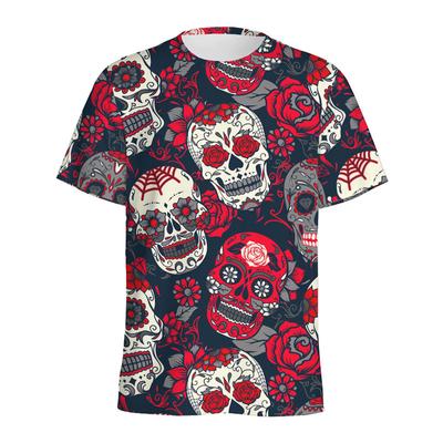 T-shirt Mode Motif Calavera Mexicaine Pour Hommes Hauts Décontractés Manches Courtes Été T-shirts Graphiques Rose Imprimés 3D