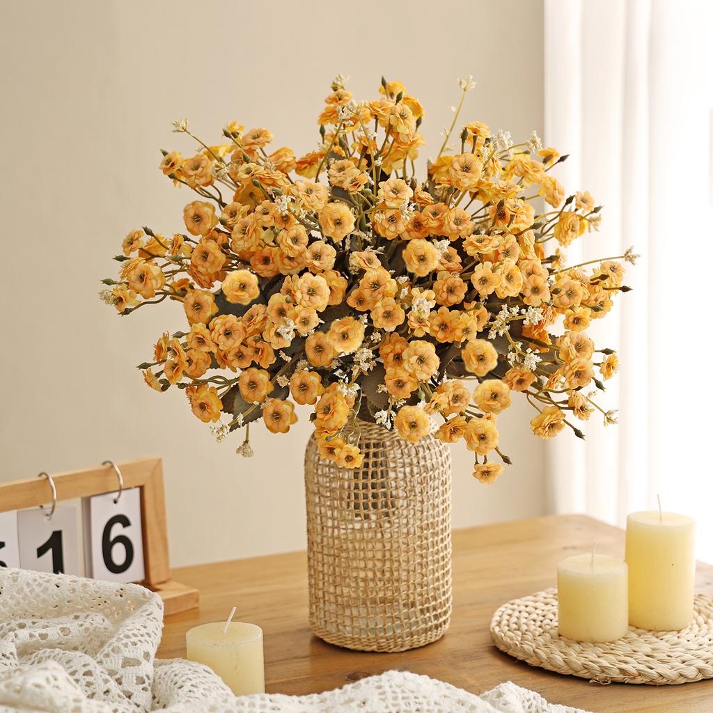 Artificial Flower Silk Rose Home Room Dining Table Wedding Bridal Bouquet Decora Festival Outdoor Vase Garden Yard DIY Gift Prop