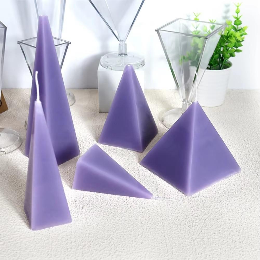Multi Size Pyramid Shape Candle Plastic Mold Geometry Taper Acrylic Mould Artist Candle Making Tool Scented Decor Birthday Gifts