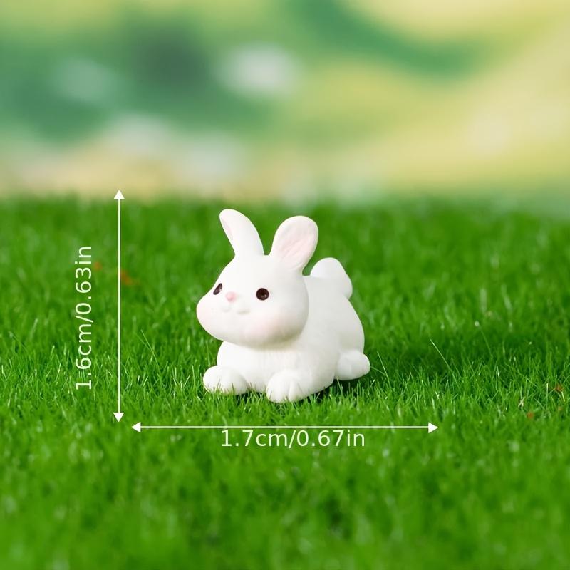5pcs Miniature Resin Rabbits, Chibi-Style in Sitting Poses for Easter Decor, Fairy Garden & Dollhouse Diorama,Tiny Figurines Set