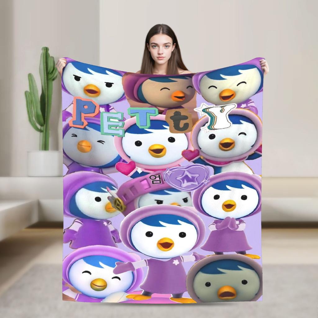 Loopy Pettys Crongs Eddys Pobys Cartoon Fuzzy blanket Pororos Throw blanket for Sofa Bedding Lounge 200x150cm Bedspreads