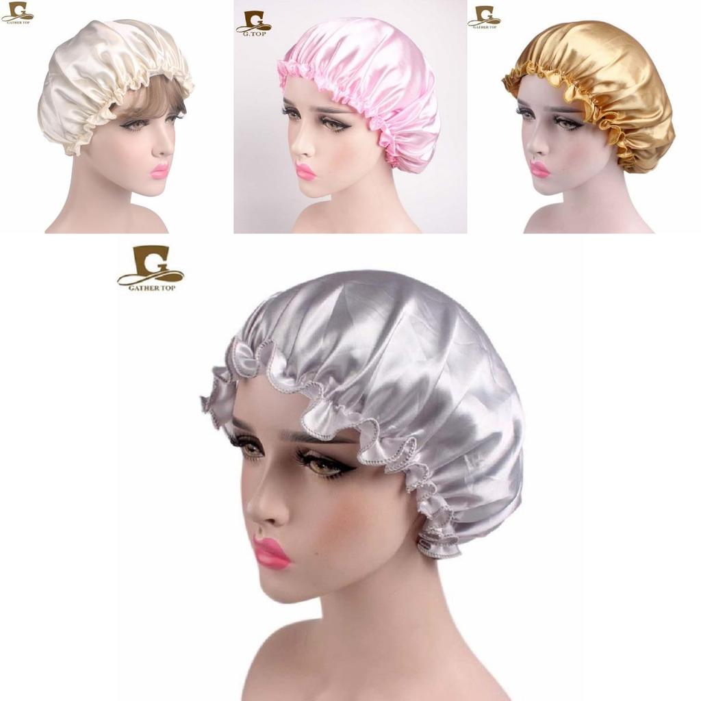 Luxurious Satin Sleep Night Cap For Curly Hair Beauty Salon Head Cover Bonnet Hat