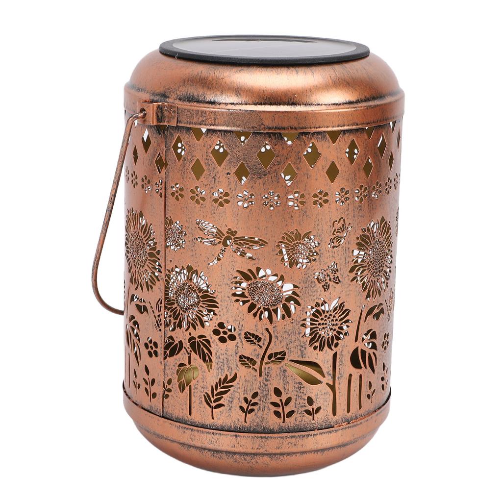Solar Lantern Retro IP65 Water Proof LED Metal Hanging Solar Light for Outdoor Garden Decor Sunflower