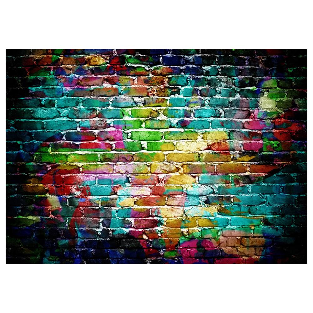Backdrop Graffiti Brick Wall Art Fabric Backdrop Photography Background 7E