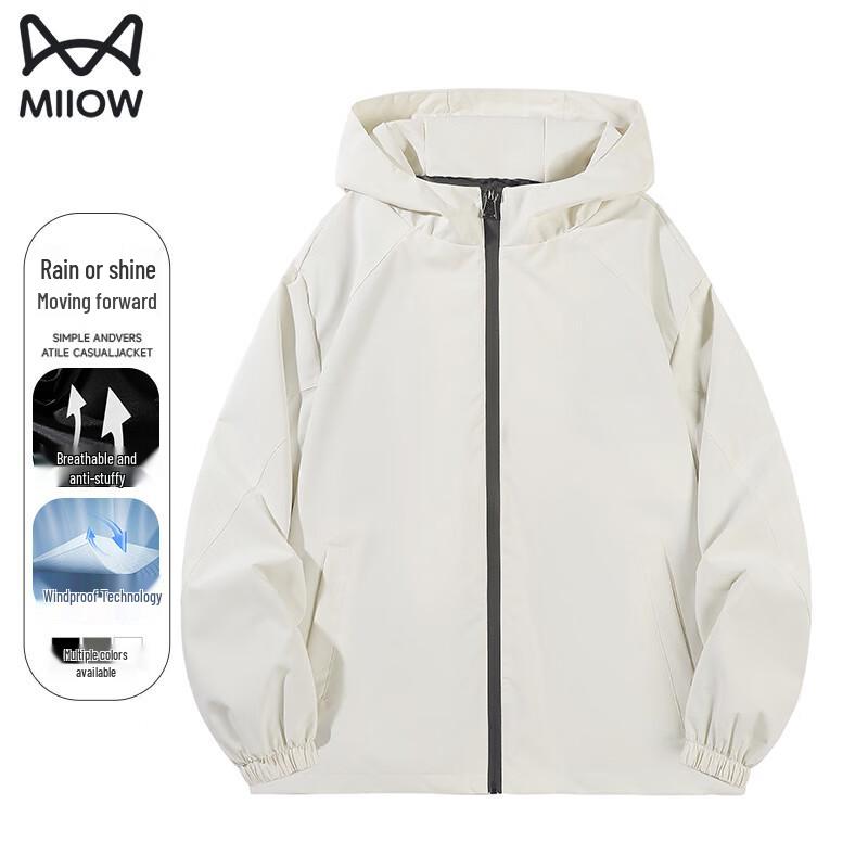 

Miiow Men s Spring/Autumn Casual Hooded Windbreaker Jacket 3XL