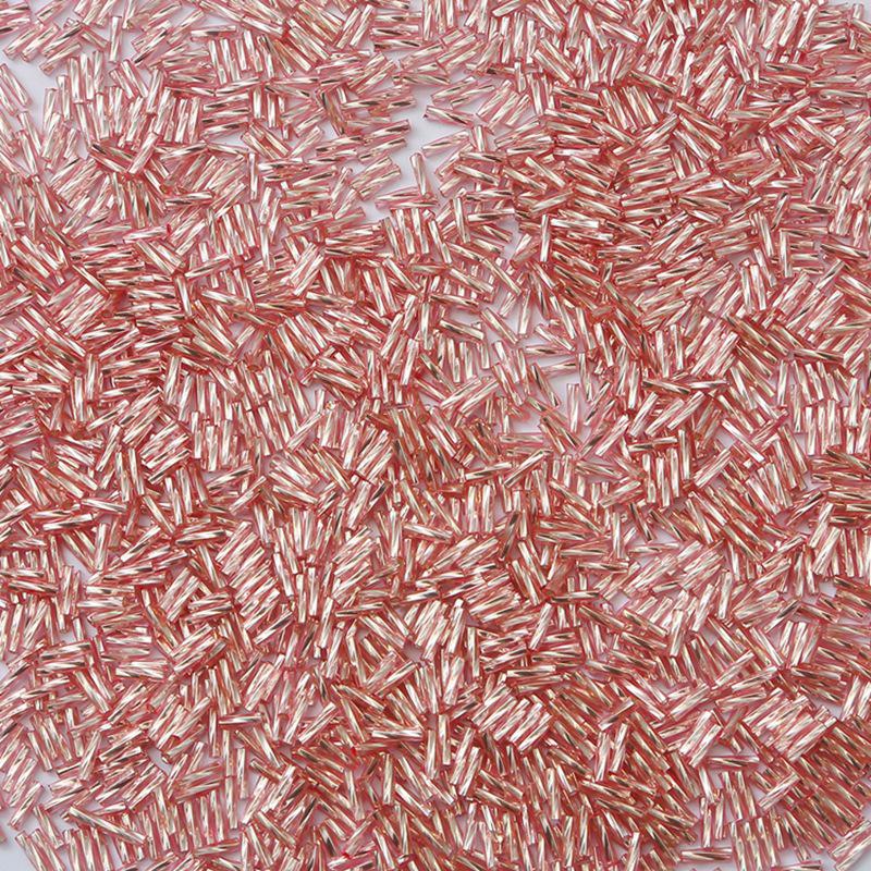 Srebrzone szklane koraliki ryżowe - rurkowe, luźne do biżuterii DIY i szycia