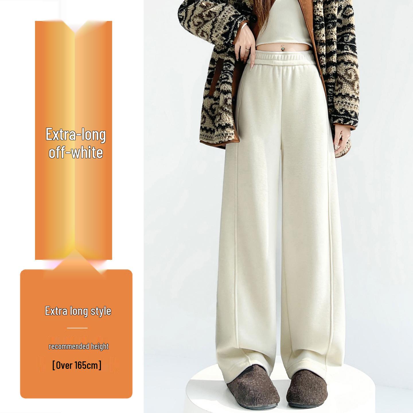 2025 Women s High-Waisted Slim Wide-Leg Woolen Pants - Velvet-Lined, Flattering, Warm, Thickened for Autumn/Winter Medium