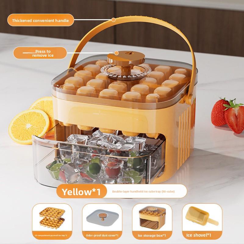 Food-grade Ice Cube Mold Bucket - Press-type Ice Cube Mold - Refrigerator for Freezing Ice Cubes - Food Storage Box - Ice Cube Mold