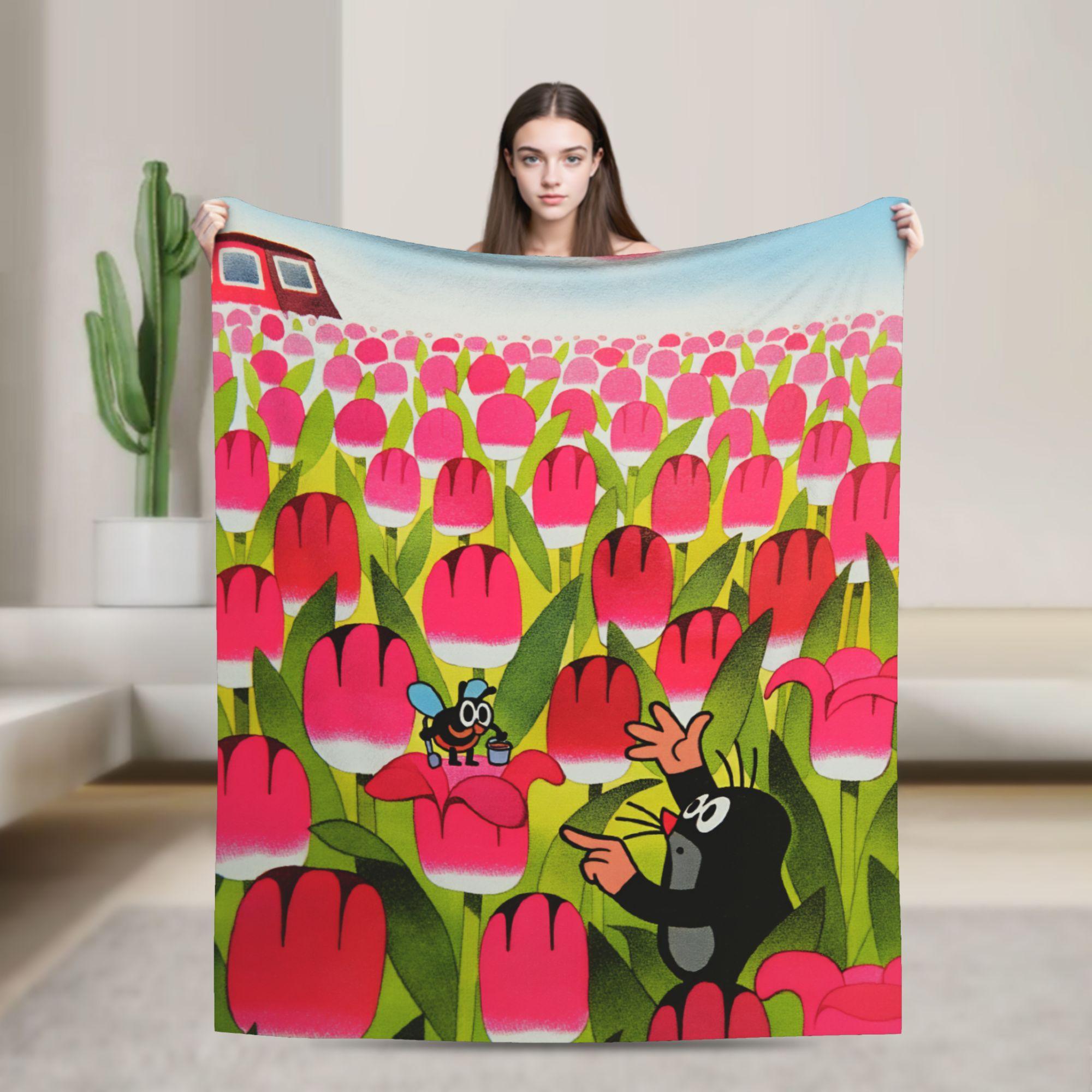 

Czech Cartoon Krtek Mole Blankets Adults Flannel Throw Blanket For Outdoor Cozy Custom Quality Bedspread Gift 75x90cm