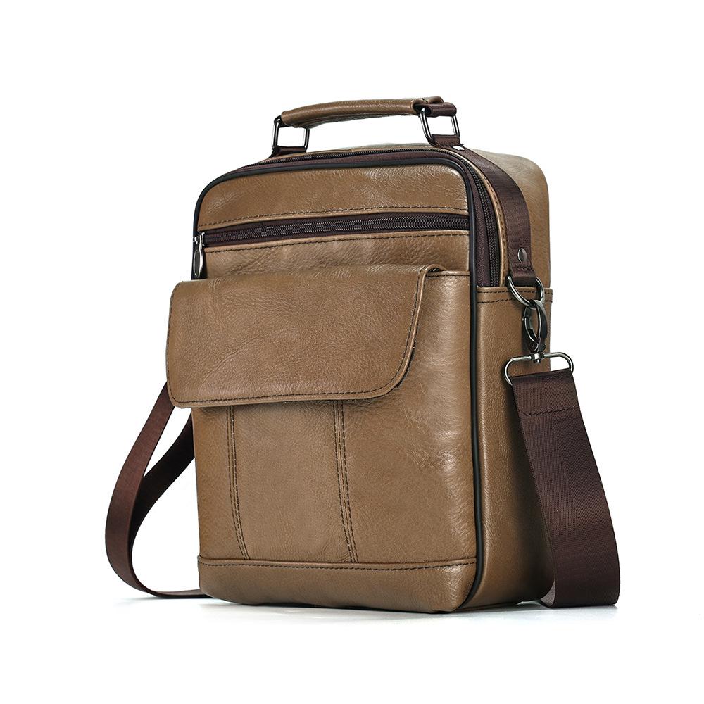 Herren Echtleder Vertikale Umhängetasche - Multifunktionale High-End Schultertasche für den lässigen Pendelverkehr
