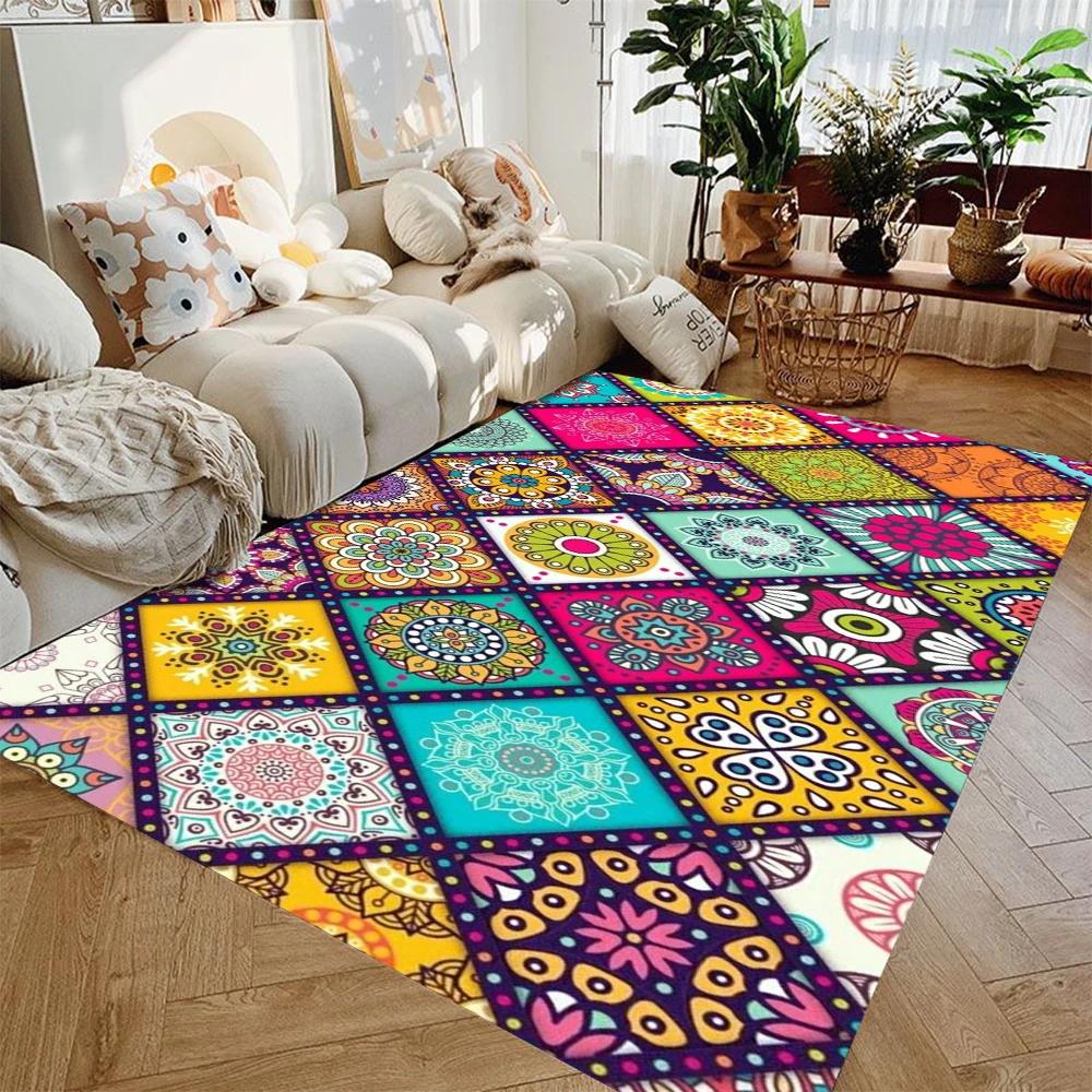 Bohemia Mandala Living Room Area Rug Bedroom Sofa Non Slip Carpet Bathroom Floor Mats Kitchen Entrance Doormat Home Decoration