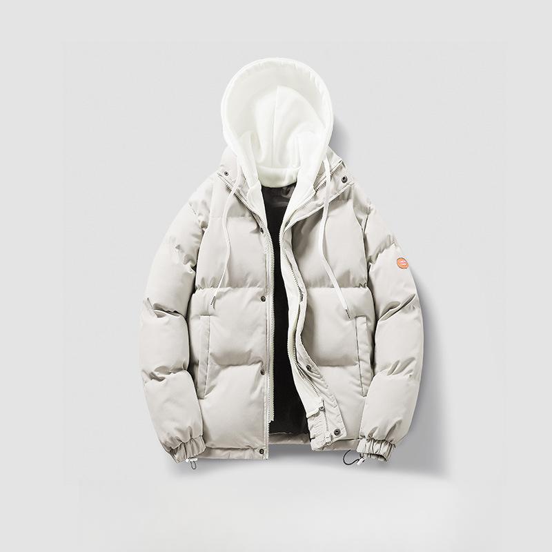 New Men's Padded Jacket Korean Version Loose Large Size Hooded Thickened Warm Casual Padded Jacket