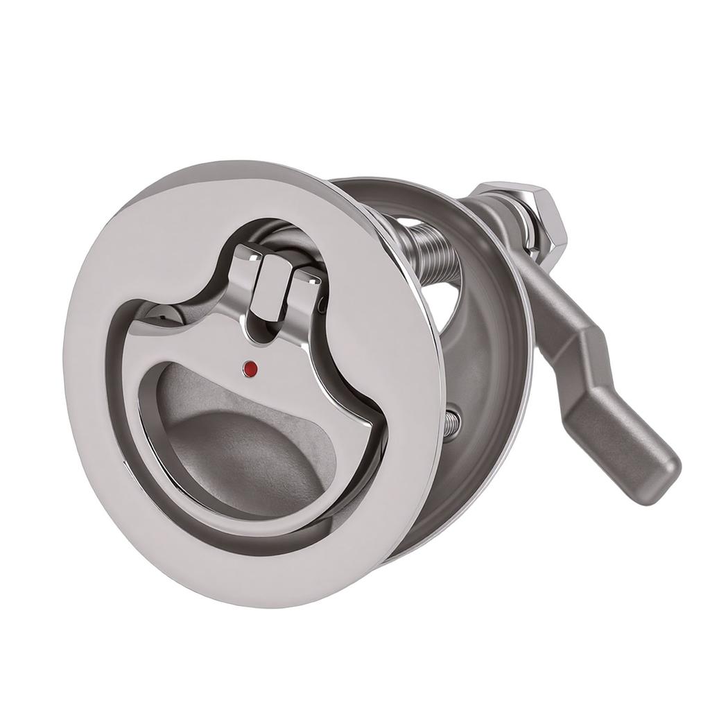 Boat Cam   Stainless Steel Floor Buckle   with Back Plate and Red Dot Indicator for Ships Yachts RV