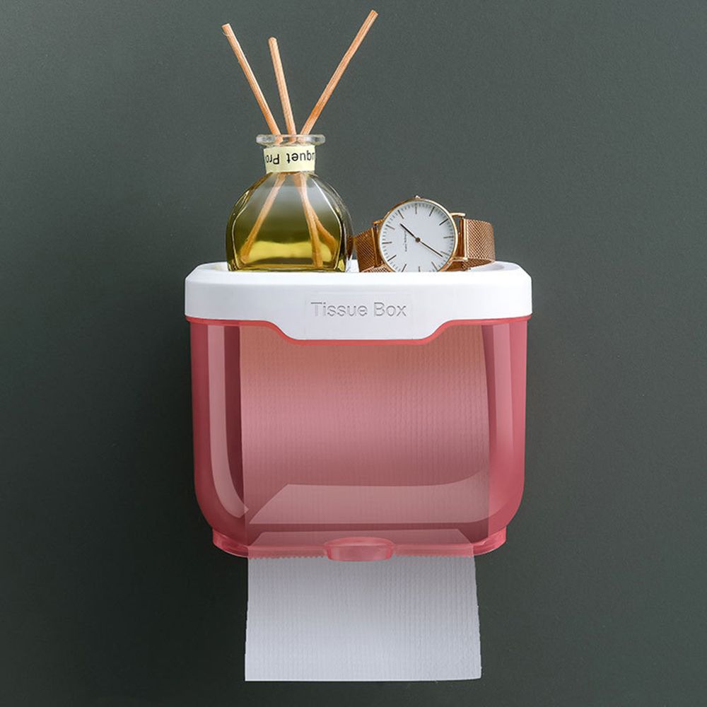 

Multifunctional Toilet Paper Holder Sanitary Napkin Box Storage Utensils Roll Paper Stand S рожевий