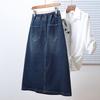 Dimanaf 2025 Plus Size Summer Elastic Denim Skirts Women Fashion Loose  A-Line Skirt High Waist Vintage
