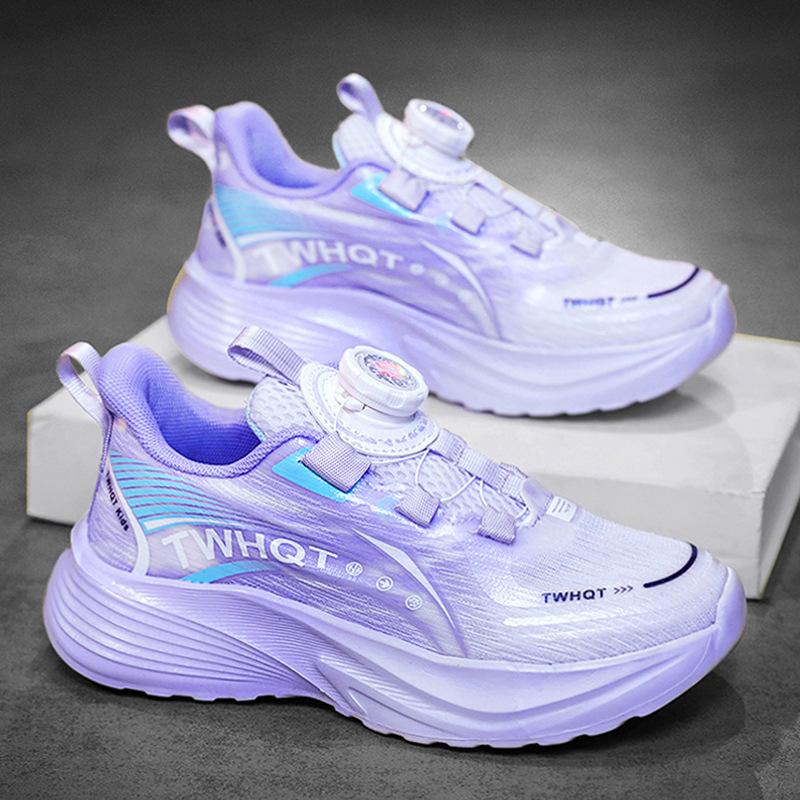 Boys Shoes Spring and Autumn 2025 New Children's Rotating Buckle Sneakers Boys Mesh Breathable Running Dad Shoes