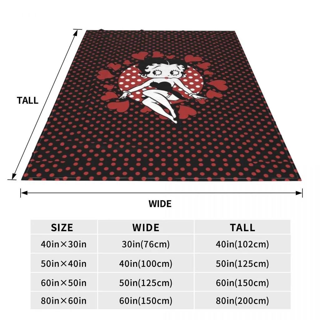 Bettys Liefde Mevrouw. Boop Deken Flanel Decoratie Relax Superzachte Plaid voor Bed Reizen Spreien